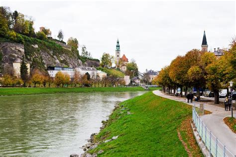 Salzach River in Salzburg, Austria Stock Image - Image of panorama ...