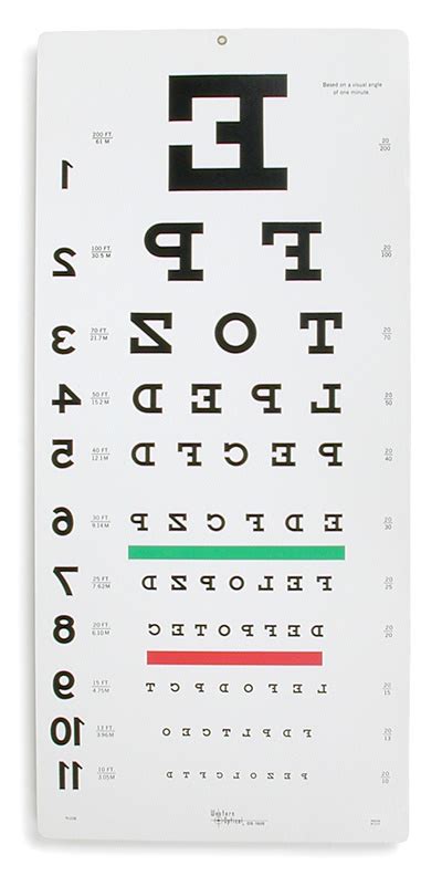 Snellen Eye Chart For Visual Acuity And Color Vision Test 49 Off