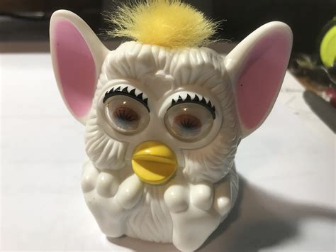 Vintage 1998 Mcdonalds Furby White With Yellow Hair Toy Etsy