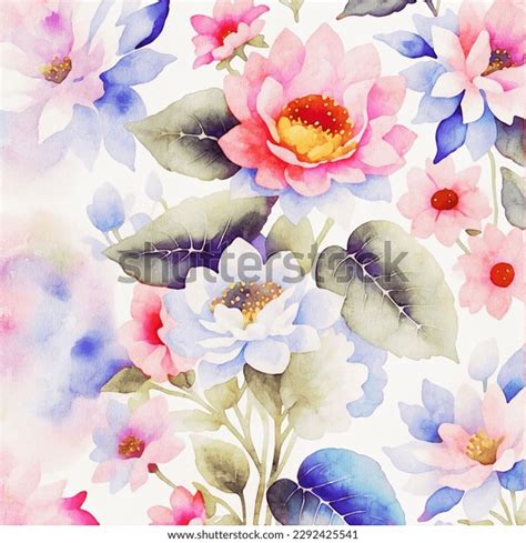 Watercolor Various Flowers Birds Beautiful Stock Illustration ...