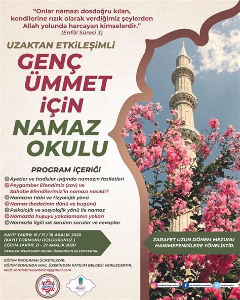 Zarafet Mezunlarına Yönelik Genç Ümmet İçin Namaz Okulu Zarafet Eğitim