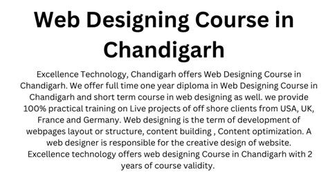 Ppt Web Designing Course In Chandigarh Powerpoint Presentation Free