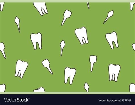 Dental Seamless Pattern Tooth Type Royalty Free Vector