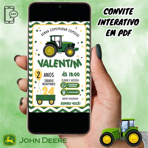 Convite Digital Interativo Trator John Deere Em Pdf Elo