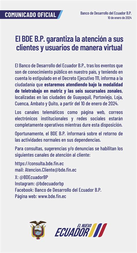 Banco De Desarrollo Del Ecuador B P Inicio Bde