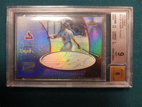 Topps Finest Refractor Albert Pujols Rc Rookie Auto Cardinals Bgs