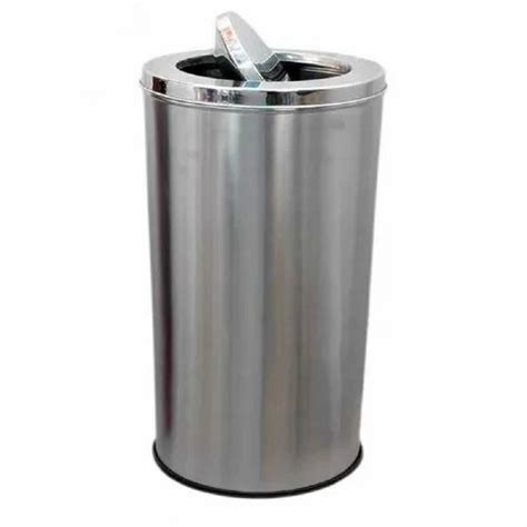 Silver Stainless Steel 12 X 24 Inch SS Swing Dustbin For Indoor