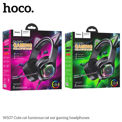 Tai nghe chơi game tai mèo phát sáng Hoco W107