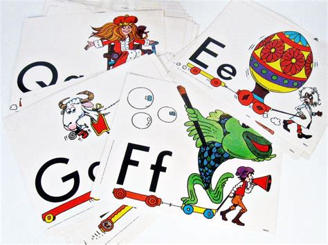 vintage alphabet poster cards The Electric Company set of