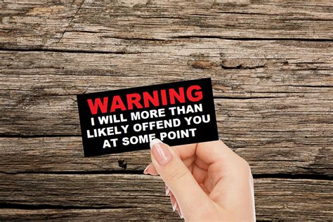 Warning Offensive Sticker Water Resistant Vinyl Sticker Laptop Sticker