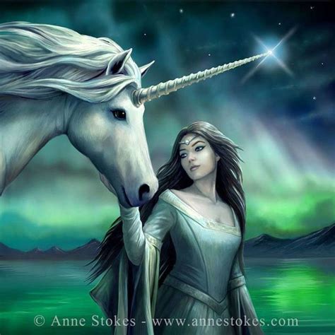 Anne Stokes Eenhoorn Fantasy Art Eenhoorn Behang