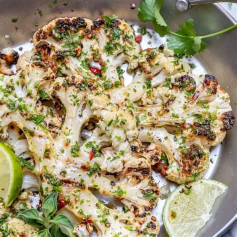 Chimichurri Grilled Cauliflower Steaks Healthy Fitness Meals