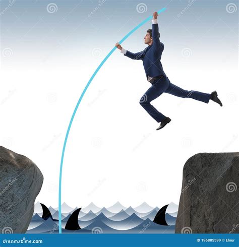 Businessman in Pole Vaulting Concept Stock Image - Image of achievement ...