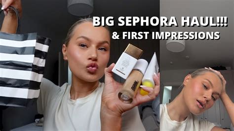 Huge Sephora Haul First Impressions Full Face Of Products You Can Find At Sephora Youtube