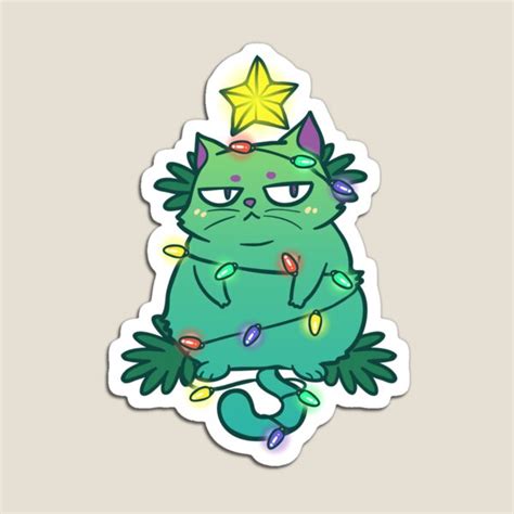 "Grumpy Cat Christmas Tree" Magnet for Sale by binhlum | Cat christmas ...