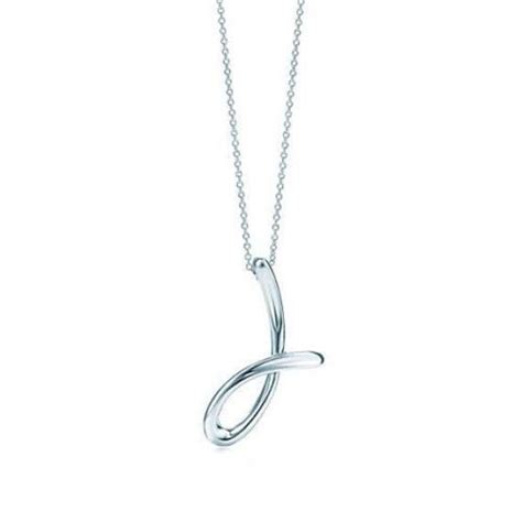 Tiffany And Co Sterling Silver Elsa Peretti Letter J Pendant Necklace