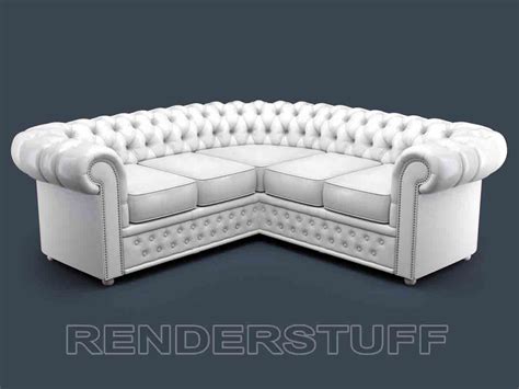 White Leather Chesterfield Corner Sofa | Cabinets Matttroy