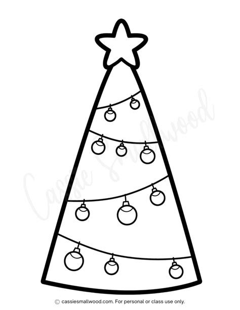 Preschool Christmas Tree Coloring Page Cassie Smallwood