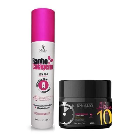 Kit Botox Alisa Em Minutos Shampoo Banho De Col Geno Submarino