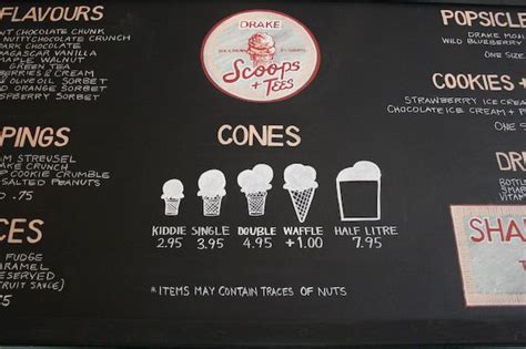 Ice Cream Shop Menu