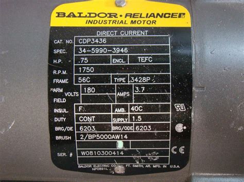 Baldor Reliancer Dc Electric Motor 75hp 1750rpm 180v Cdp3436