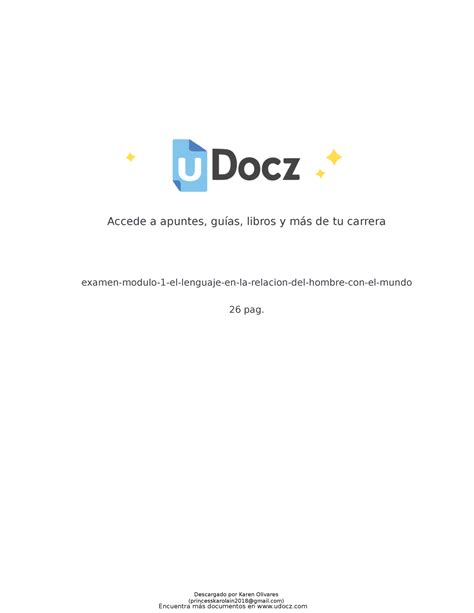 Examen Modulo 1 El Lenguaje En La Relacion Del Hombre Con El Mundo 37680 Downloable 1587481