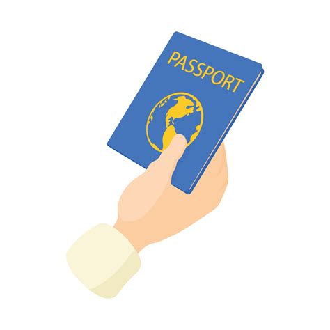 Hand Holding Passport Icon Cartoon Style 14167813 Vector Art At Vecteezy