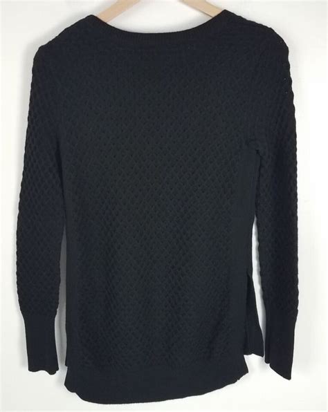 Athleta Women S Sz XS Black Thermal Honeycomb Merino Wool Blend