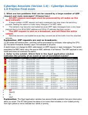 Module Practice Exam Answers Docx CyberOps Associate Version 1 0