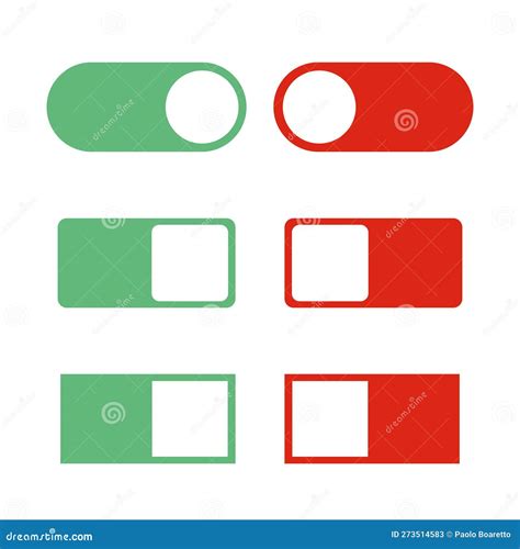 Toggle Vector Switch Slider Button On Off Stock Illustration