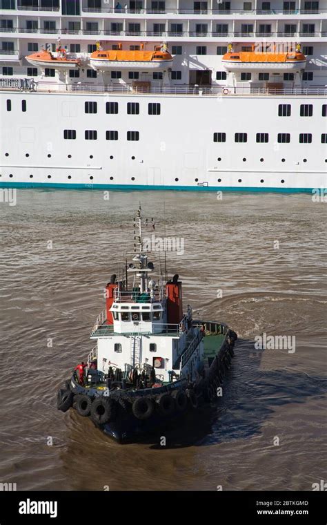 Tugboat In The Commercial Port Montevideo Uruguay South America