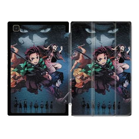 Housse Smart Cover Samsung Galaxy Tab A Manga Demon Slayer Noir