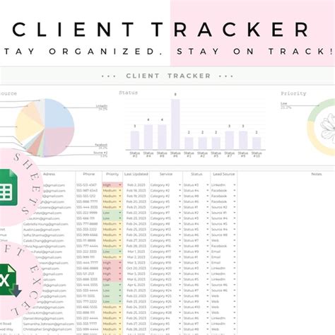 Excel Client Tracker Dashboard Etsy