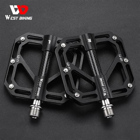 West Biking Carbon Fiber Bicycle Pedals Lightweight Bearing Road Bike