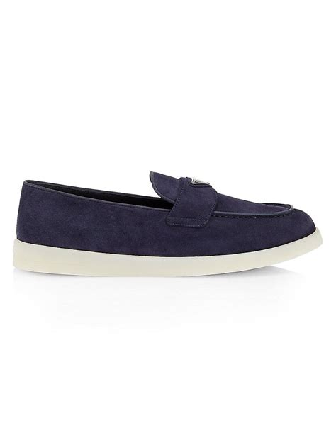 Prada Suede Boat Shoes - Ecru | Editorialist