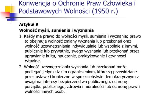 Konstytucyjna Zasada Wolno Ci Sumienia I Wyznania Religii I Jej