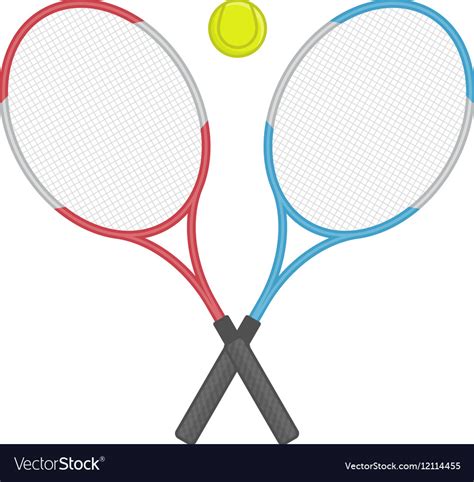 Two Crossed Tennis Racket And Ball Royalty Free Vector Image