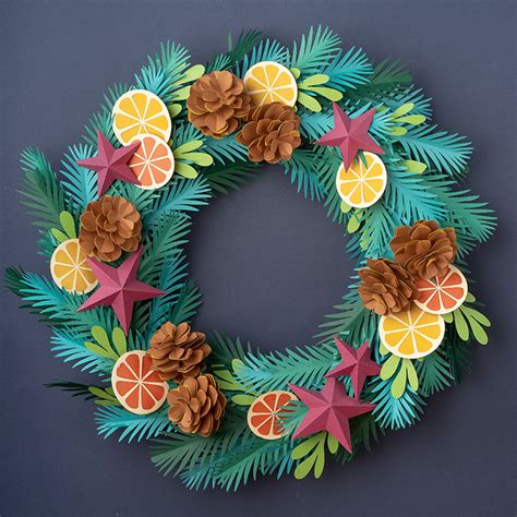 Paper Christmas Wreath Template - OGCrafts