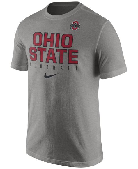 Nike Mens Ohio State Buckeyes Cotton Practice T Shirt In Gray For Men