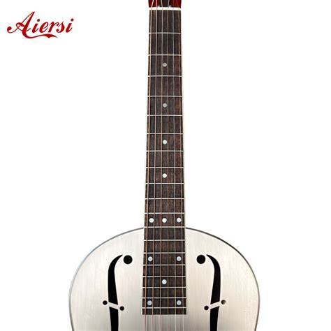 Aiersi Brass Vintage Chrome Single Cone Duolian Resonator Guitar Top Guitar Store