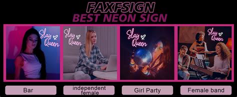 Amazon Faxfsign Slay Queen Neon Sign Pink White Led Neon Light Up