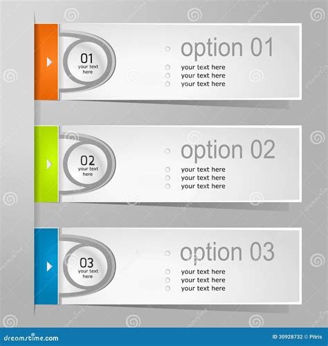 Colorful Options Banner Template Stock Vector Illustration Of