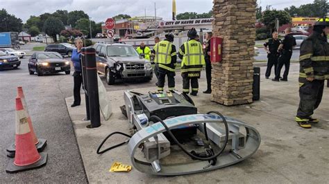 Car Crashes Into Gas Pump At A Royal Farms