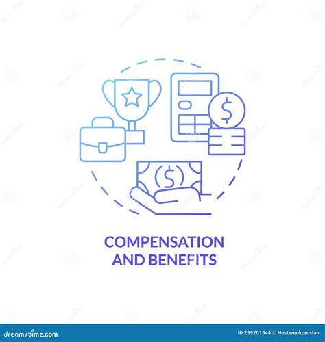 Compensation And Benefits Blue Gradient Concept Icon Stock Vector