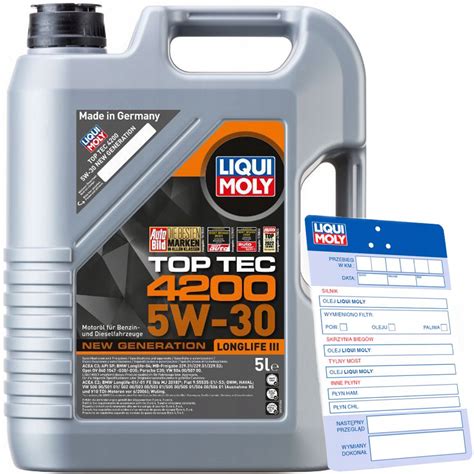 LIQUI MOLY OLEJ SILNIKOWY 5W 30 8973 5L TOP TEC 4200 ZAWIESZKA