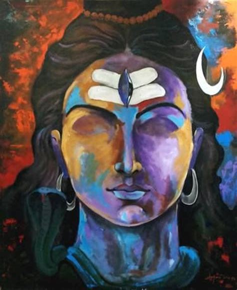 Lord Shiva Deep Meditation Hand Painted Painting On Canvas Etsy