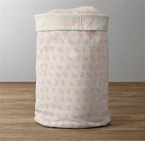 Nursery Canvas Hamper Pink Bunny