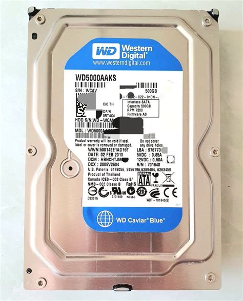 Western Digital WD5000AZLX WD Blue 500Gb 7200RPM Serial 41 OFF