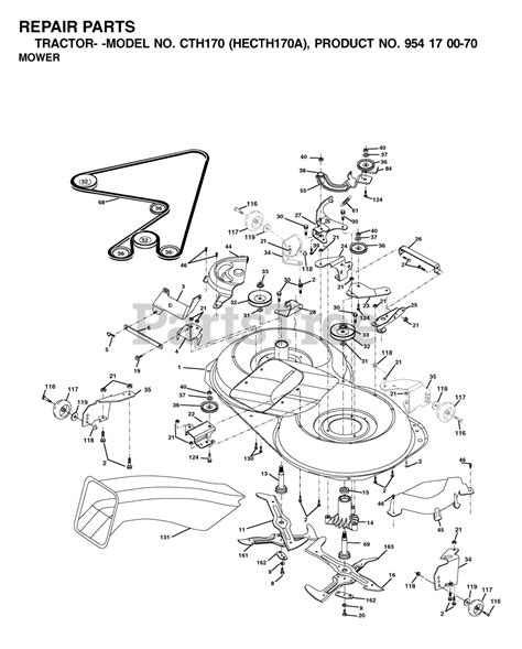 Husqvarna Cth 170 954170070 A Husqvarna Lawn Tractor 2002 03 Mower Deck Cutting Deck