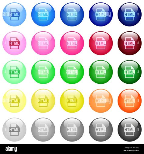 Iconos De Formato De Archivo HTML En Conjunto De 25 Colores Brillantes